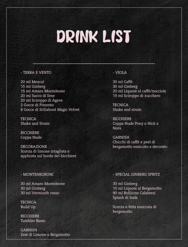 drink list